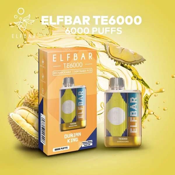 ElfBar TE6000 Puff Recharge Vape Best Flavor Durian King