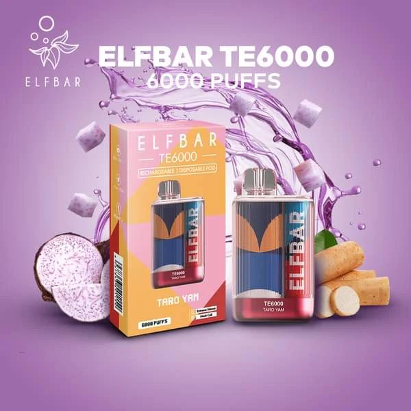 ElfBar TE6000 Puff Recharge Vape Best Flavor Taro Yam