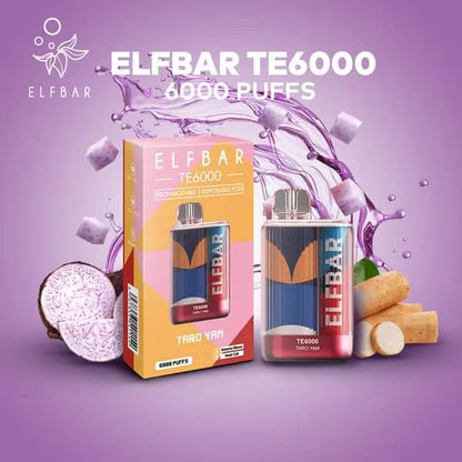ElfBar TE6000 Puff Recharge Vape Best Flavor Taro Yam