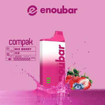 ENOUBAR Compak V2 Rechargeable Disposable Vape Device 6000 Puffs 10-Pack Best Flavor Mix Berry Ice