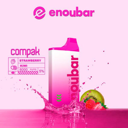 ENOUBAR Compak V2 Rechargeable Disposable Vape Device 6000 Puffs 10-Pack Best Flavor Strawberry Kiwi
