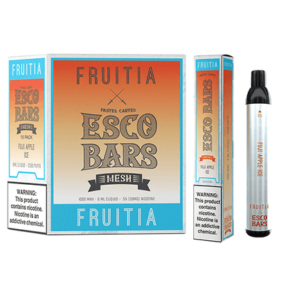 Fruitia x Esco Bars Disposable Vape 6mL 2500 Puffs 10 Pack Best Flavor Fuji Apple Ice