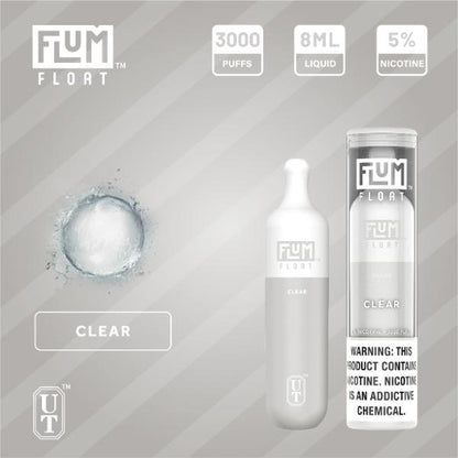 Flum Float 3000 Puffs Disposable Vape 8mL 10 Pack Best Flavor Clear