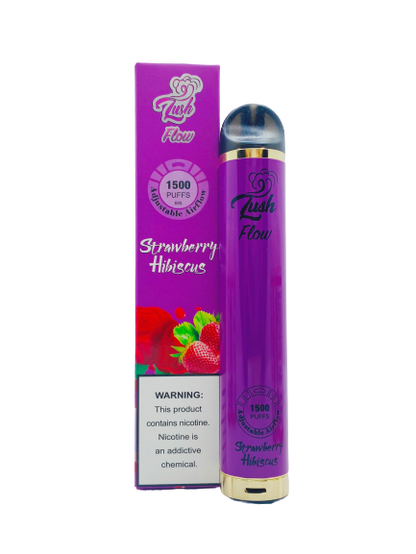 Lush Flow 1500 Puffs Disposable Vape 6mL 10 Pack Best Flavor Strawberry HIbiscus