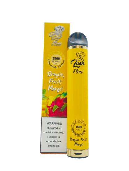 Lush Flow 1500 Puffs Disposable Vape 6mL 10 Pack Best Flavor Dragon Fruit Mango