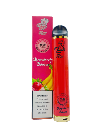 Lush Flow 1500 Puffs Single Disposable Vape 6mL Best Flavor Strawberry Banana