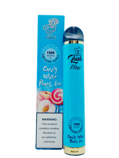 Lush Flow 1500 Puffs Single Disposable Vape 6mL Best Flavor Candy White Peach Ice