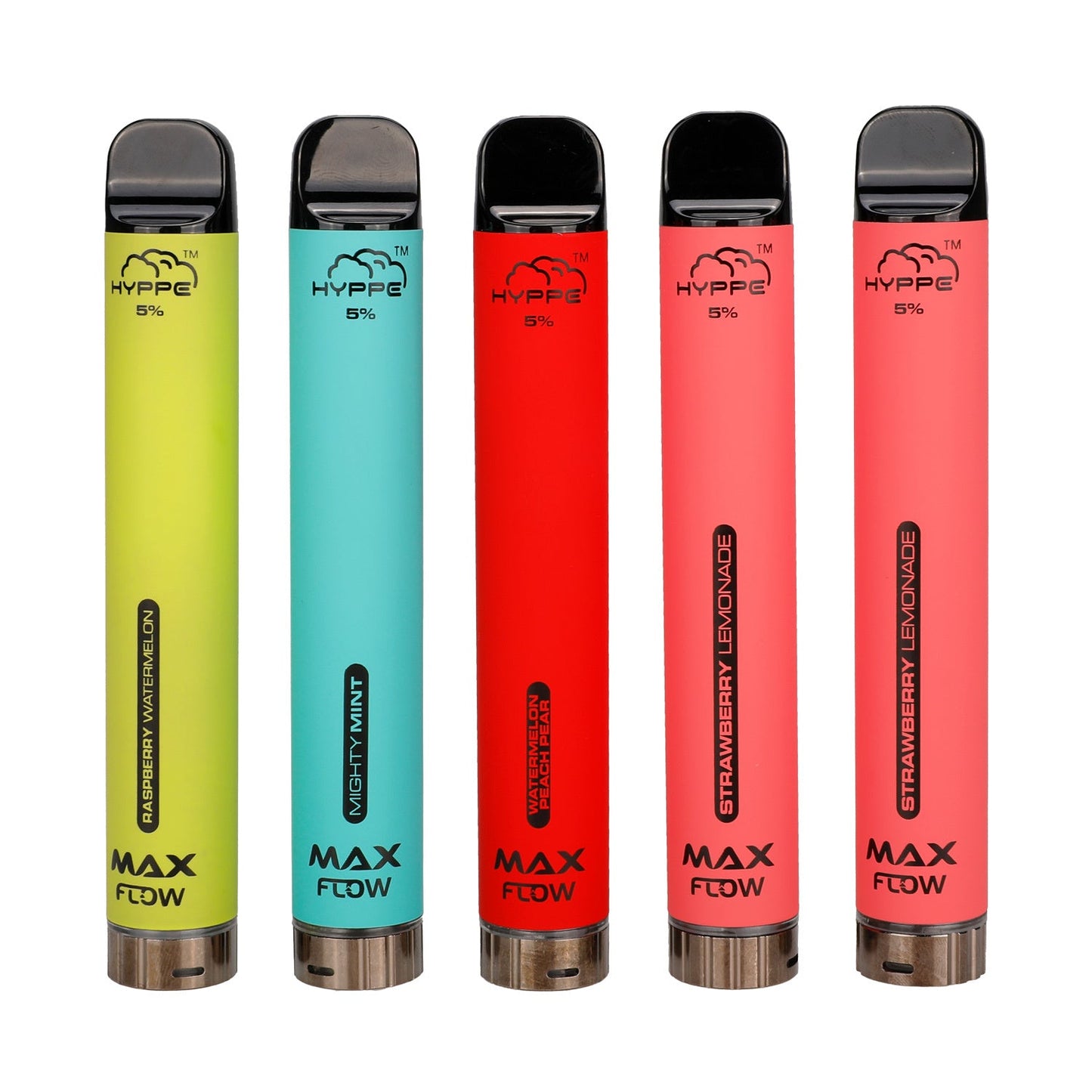 Hyppe Max Flow Single Disposable Vape 6mL 2000 Puffs Best Flavors Raspberry Watermelon Mighty Mint Watermelon Peach Pear Strawberry Lemonade
