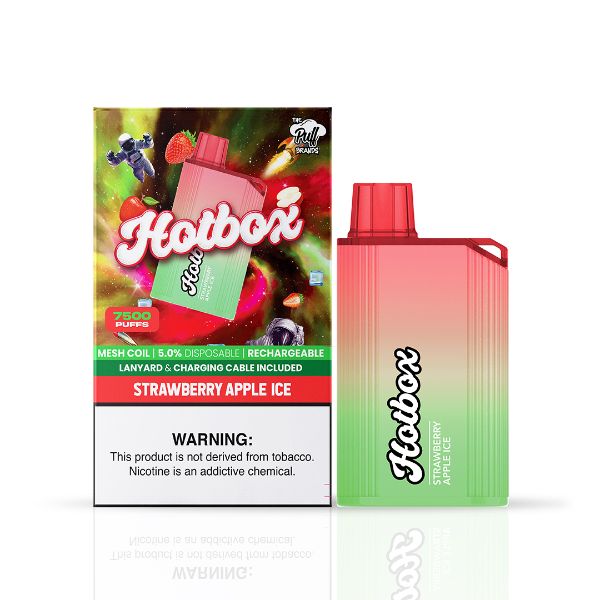 Puff HotBox 7500 Puffs Disposable Vape 16mL 5 Pack Best Flavor Strawberry Apple Ice