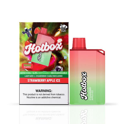Puff HotBox 7500 Puffs Disposable Vape 16mL 5 Pack Best Flavor Strawberry Apple Ice