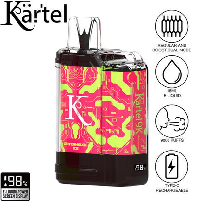 Kartel 9k by Vapmod 9000 Puffs 18mL Disposable Vape Best Flavor Watermelon Ice