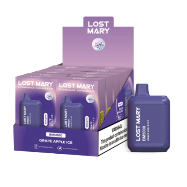 Best Deal Lost Mary BM5000 Puffs Disposable Grape Apple Ice