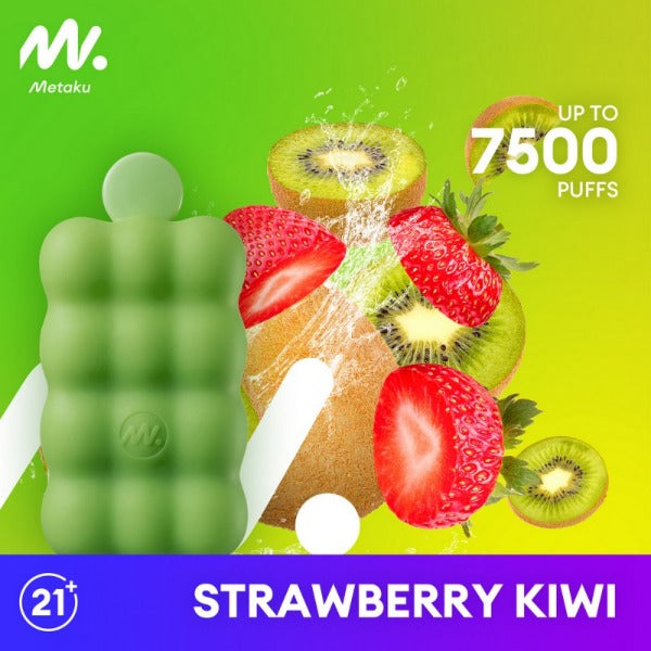 Best Deal Metaku Spongie 7500 Puffs Disposable Vape 12mL 5 Pack Best Flavor Strawberry Kiwi