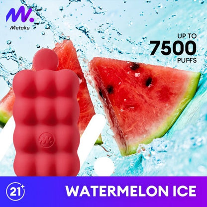 Best Deals Metaku Spongie 7500 Puffs Disposable Vape 12mL 5 Pack Best Flavor Watermelon Ice