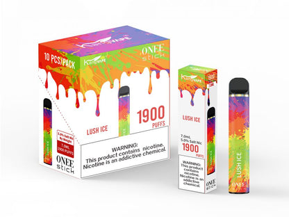 KangVape Onee Stick Disposable Vape 6.5mL 1900 Puffs 10 Pack Best Flavor Lush Ice