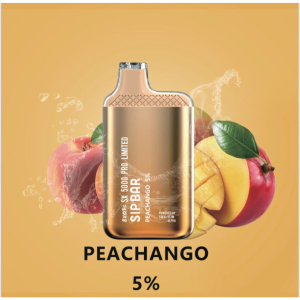 Best Deals Exotic Sip Bar SX 5000 Puffs Disposable Vape 13mL Best Flavor Peachango