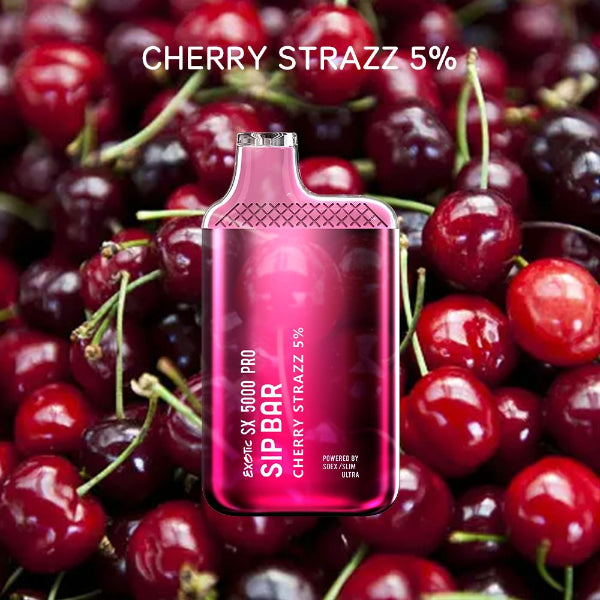 Best Deals Exotic Sip Bar SX 5000 Puffs Disposable Vape 13mL Best Flavor Cherry Strazz