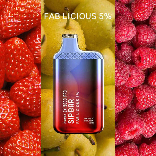 Best Deals Exotic Sip Bar SX 5000 Puffs Disposable Vape 13mL Best Flavor Fab Licious