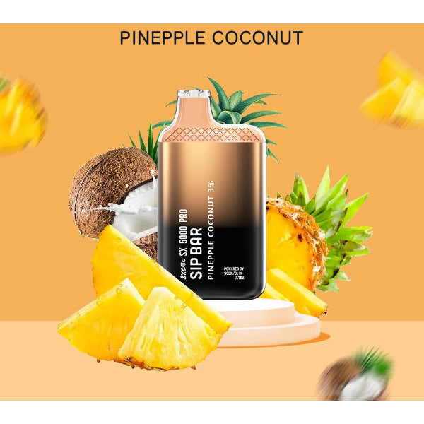Best Deals Exotic Sip Bar SX 5000 Puffs Disposable Vape 13mL Best Flavor Pineapple Coconut