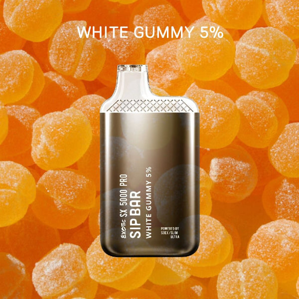 Best Deals Exotic Sip Bar SX 5000 Puffs Disposable Vape 13mL Best Flavor White Gummy