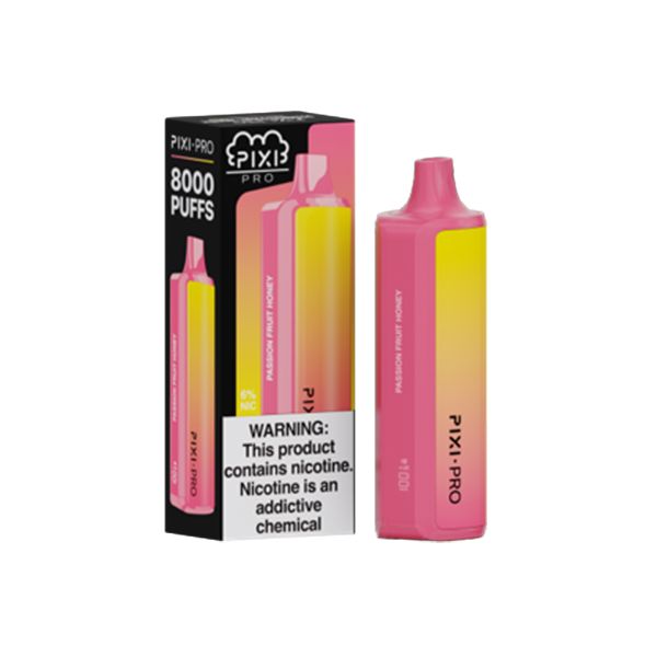 Best Deal Pixi Pro 8000 Puffs Disposable Vape 14mL Passion Fruit Honey