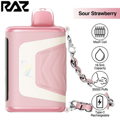 Best Deal RAZ RYL Classic 35,000 Puff Disposable 16.5mL (Pack of 5) - Sour Strawberry
