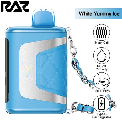 Best Deal RAZ RYL Classic 35,000 Puff Disposable 16.5mL (Pack of 5) - White Yummy Ice