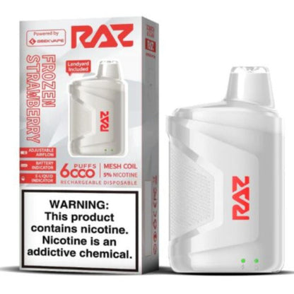 Best Deal Raz CA6000 6000 Puffs by Geek Vape Disposable 10-Pack 10 mL Frozen Strawberry