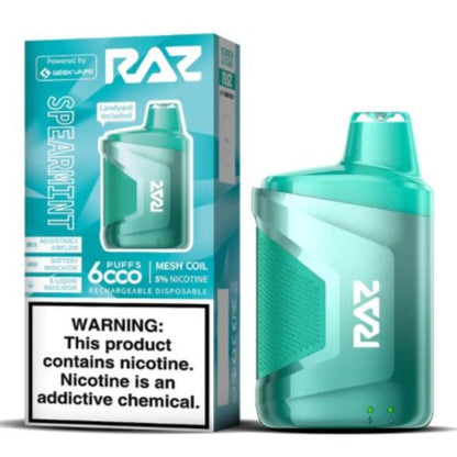 Best Deal Raz CA6000 6000 Puffs by Geek Vape Disposable 10-Pack 10 mL Spearmint