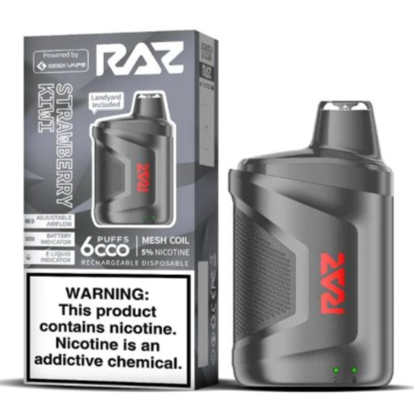 Best Deal Raz CA6000 6000 Puffs by Geek Vape Disposable 10-Pack 10 mL Strawberry Kiwi
