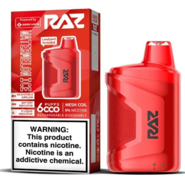 Best Deal Raz CA6000 6000 Puffs by Geek Vape Disposable 10-Pack 10 mL Watermelon Ice