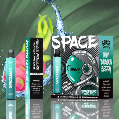 Best Deal Space Max 4500 Puffs Mesh Disposable Vape 10-Pack 13mL Kiwi Dragon Berry 