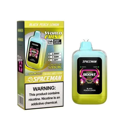 Best Deal Space Man Nebula 25k Plus Rechargeable Disposable Vape 18mL Black Peach Lemon