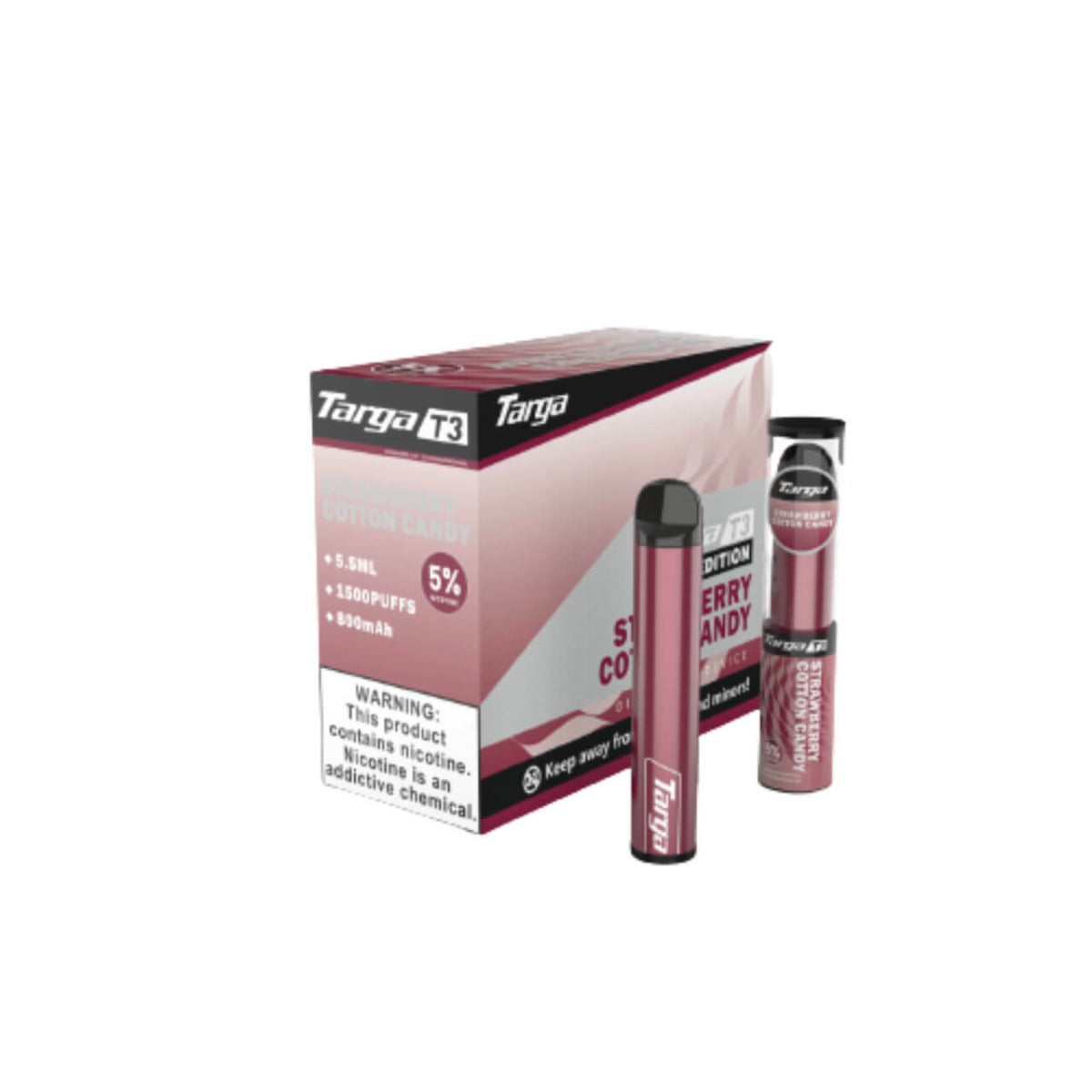 Targa T3 Single Disposable Vape 5mL Best Flavor Strawberry Cotton Candy