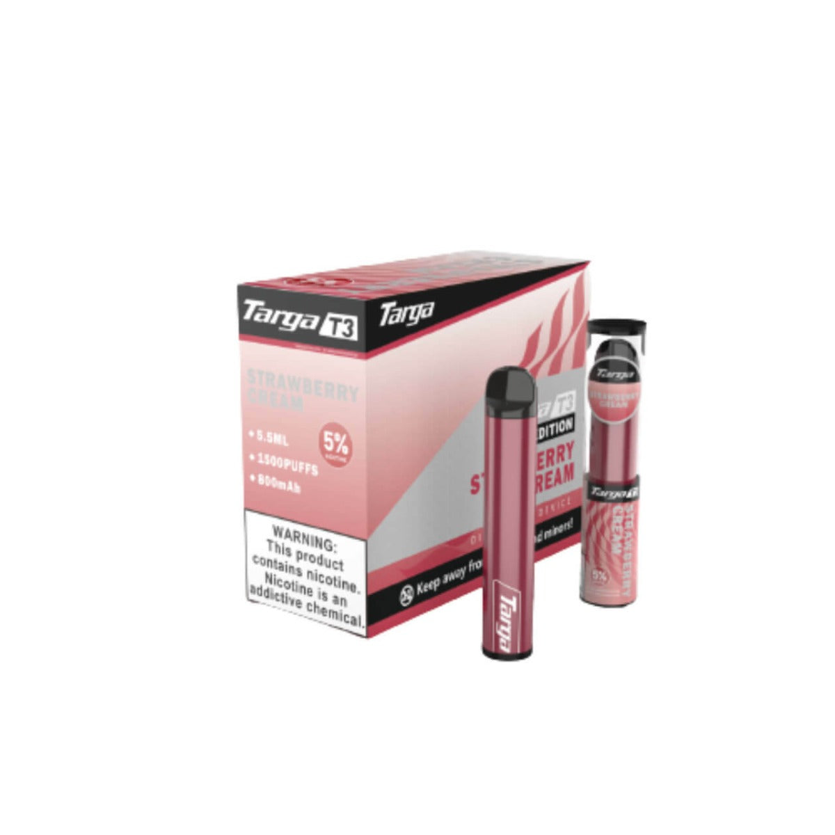 Targa T3 Single Disposable Vape 5mL Best Flavor Strawberry Cream
