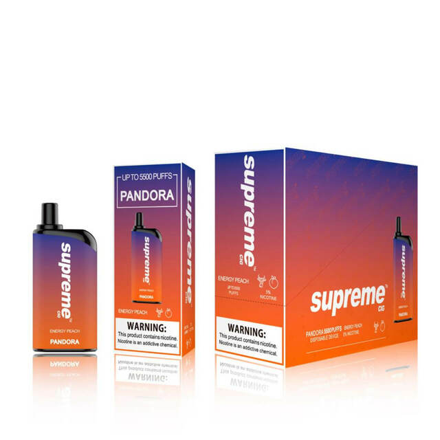 Supreme Cig Pandora Single Disposable  Vape 12mL Best Flavor Energy Peach