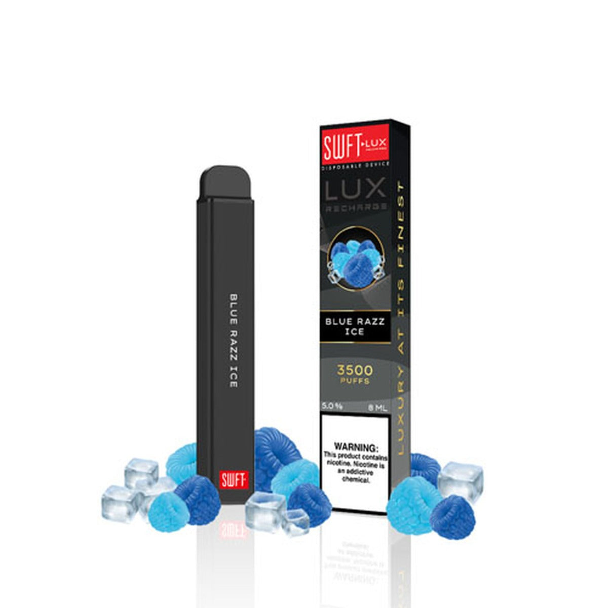 SWFT Lux Rechargeable Single Disposable Vape 8mL Best Flavor Blue Razz Ice