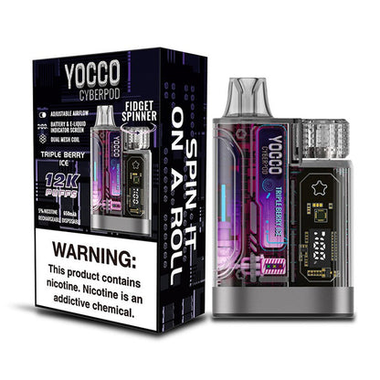 Best Deal Yocco CyberPod 12K Disposable 20mL Triple - Berry Ice