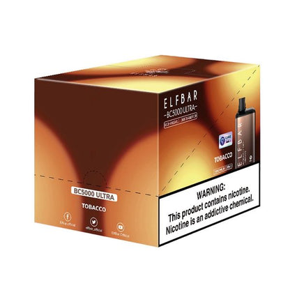 Elf Bar BC5000 Ultra Disposable Vape 10-Pack Best Flavor Tobacco