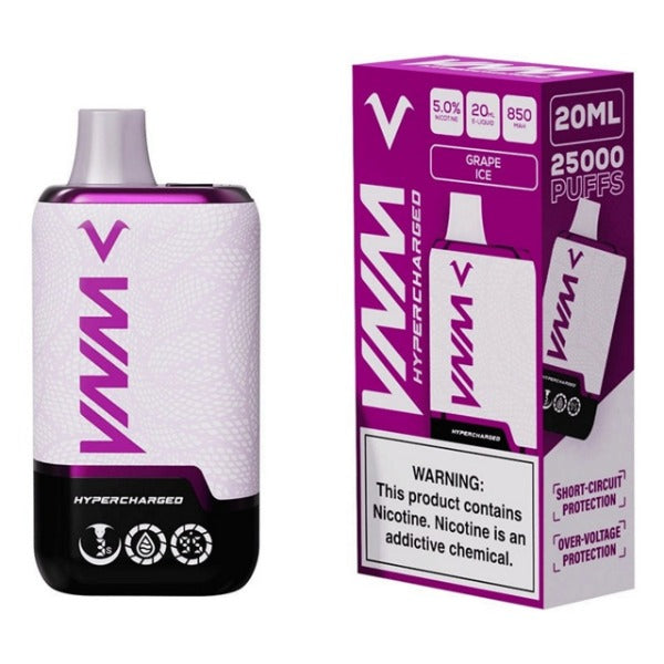 Best Deal VNM Hypercharged 25,000 Puffs Disposable - Grape Ice