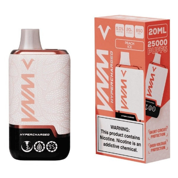 Best Deal VNM Hypercharged 25,000 Puffs Disposable - Peach Ice