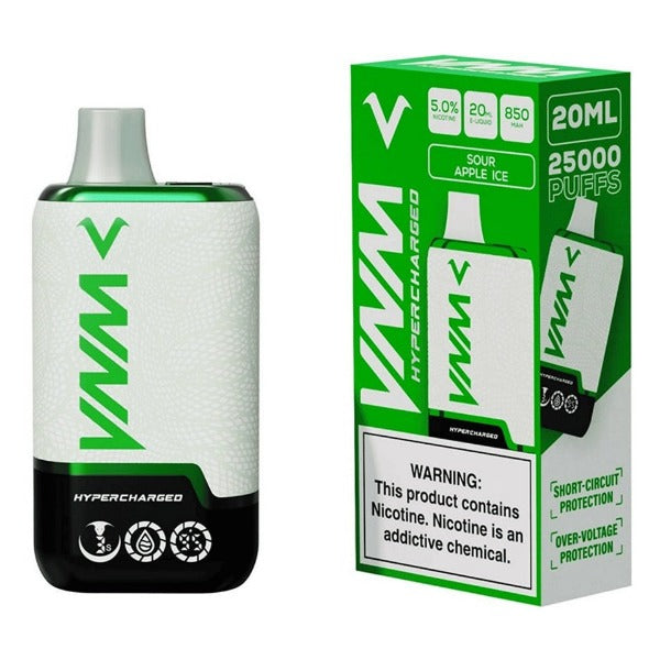 Best Deal VNM Hypercharged 25,000 Puffs Disposable - Sour Apple Ice