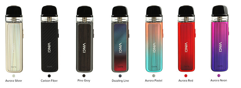 VooPoo Vinci Pod Kit Best Colors Aurora Silver Carbon Fiber Pine Grey Dazzling Line Aurora Pastel Aurora Red Aurora Neon