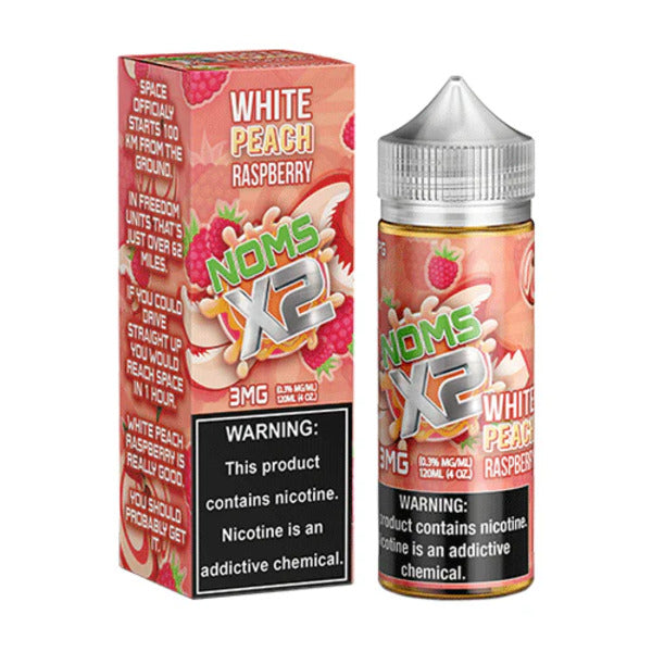 Best Deal Noms X2 Vape Juice 120mL - White Peach Raspberry 