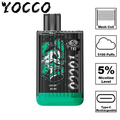 Yocco T51 Disposable Vape 13mL Best Flavor Gummy Bear