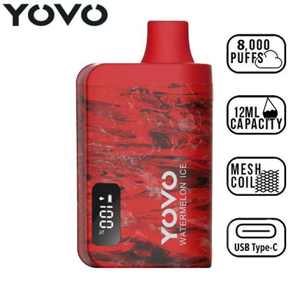Yovo JB8000 Puffs Disposable Vape 12mL Best Flavor Watermelon Ice